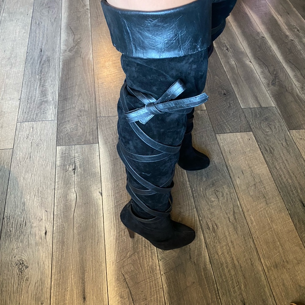 Colin Stuart over the knee suede boots